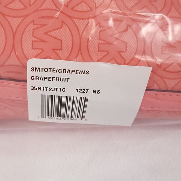 Michael Kors Small Tote Bag The Jodie Jacquard Pink Grapefruit - Picture 6 of 9